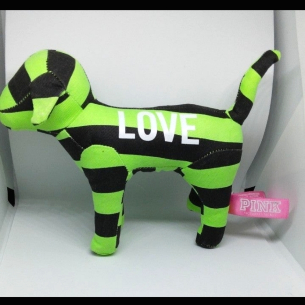 Victorias Secret PINK Plush Puppy Dog green Black - Picture 1 of 1